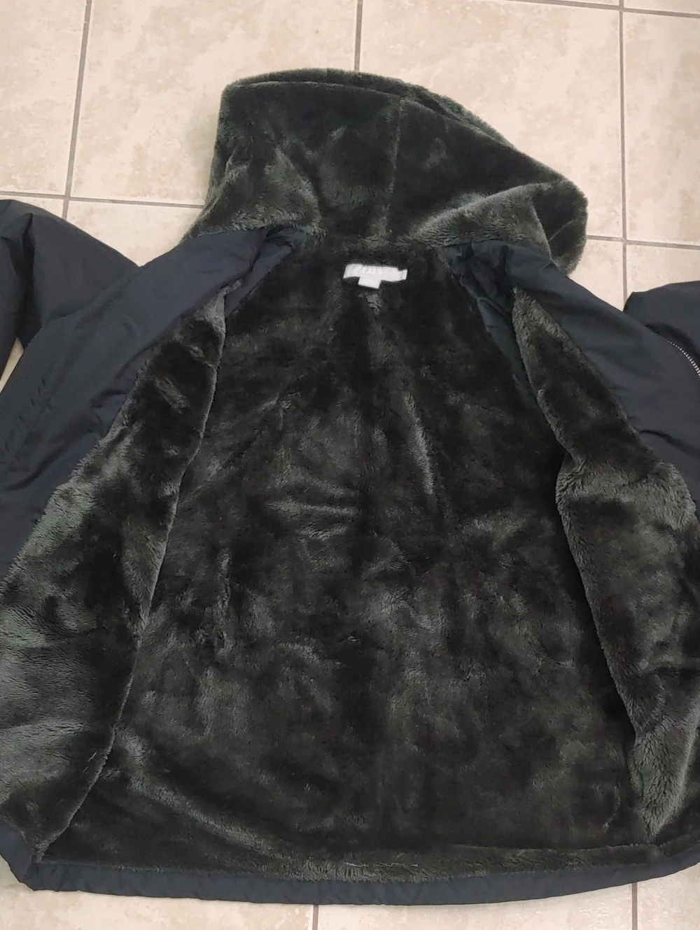 J. Crew Coat Men's Fur Lined Black Hooded Jacket Size M